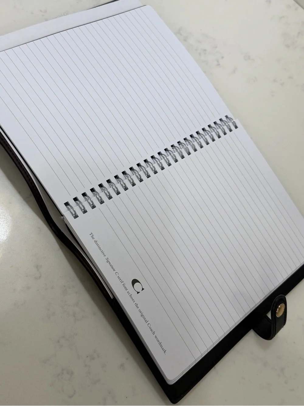 Coach Brown Leather Notebook with Embossed Logo